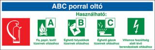 tt003_ABC porral oltó tűzoltó készülék, után világítós tűzvédelmi öntapadós tábla