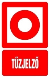 tt012/tt11_Tűzjelző helyét jelölő, után világítós tűzvédelmi öntapadós tábla