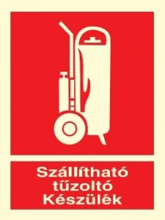 tt013/tt14_Szállítható tűzoltó készülék, után világítós tűzvédelmi öntapadós tábla