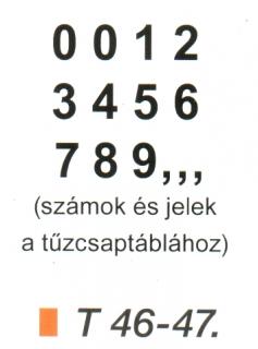 Tüzcsap számok ívben (2,6 cm) t 46