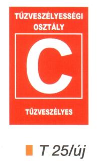 Tüzveszélyességi osztály  C  piktogram t 25/új