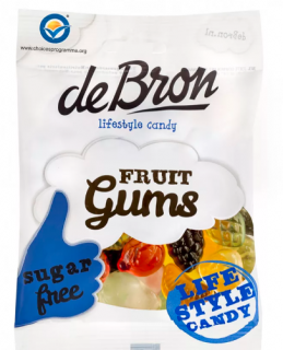 DeBron Cukormentes Fruitgums Gyümölcsös gumicukor 100g