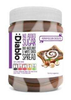 Diablo No Added Sugar Duo Hazelnut  White Choco Spread (fehér csokoládés mogyorókrém hozzáadott cukor nélkül) 350 g