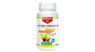 DR Herz C-vitamin 1500mg+D3+Zn csipkebogyóval és acerola kivonattal 60 db tabletta