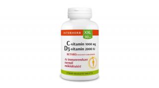 Interherb XXL 90 db C-vitamin1000mg+D3-vitamin 2000IU RETARD tabletta