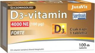 JutaVit D3 vitamin 4000NE (100µg) FORTE 100 tabletta