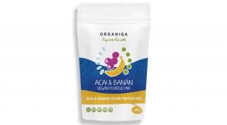 Organiqa Superfoods Bio Vegán acai-banán fehérje 400g