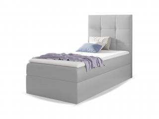 Mini 2 szürke ágyneműtartós boxspring ágy matraccal 90x200 Felnyitás: Jobbos