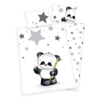 Pamut gyerek ágyneműhuzat 100x135+40x60 - Kis panda