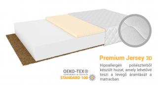 Pikolínó kókusz-latex matrac 90x200 Huzat: Premium Jersey 3D
