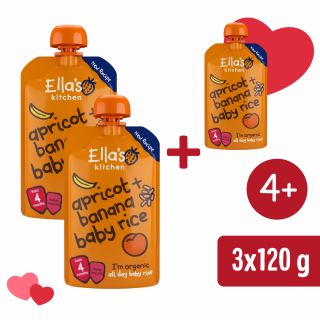 2+1 INGYEN: Ella's Kitchen BIO Gyermek rizs, banán és sárgabarack (120 g)