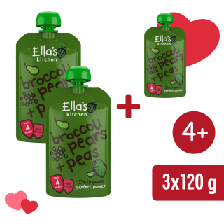2+1 INGYEN: Ella's Kitchen BIO Körte, borsó és brokkoli (120 g)