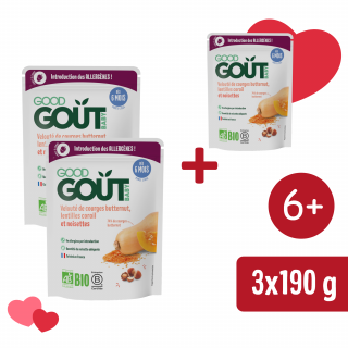 2+1 INGYEN: Good Gout BIO Sütőtök leves vörös lencsével és mogyoróval (190 g)