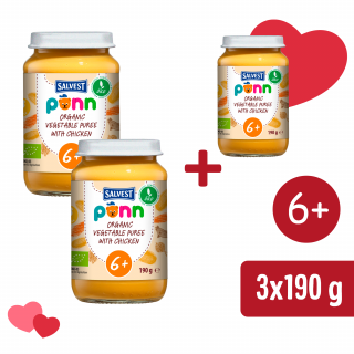 2+1 INGYEN: SALVEST Põnn BIO Csirke zöldségpürével (190 g)