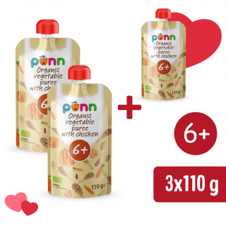 2+1 INGYEN: SALVEST Põnn BIO Csirkehús zöldségpürével (110 g)