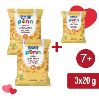 2+1 INGYEN: SALVEST Põnn BIO Mangó chips (20 g)