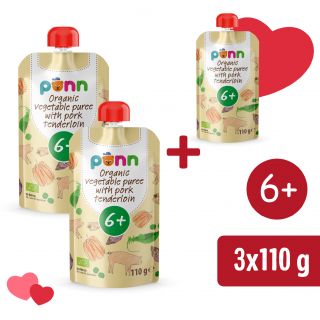 2+1 INGYEN: SALVEST Põnn BIO Sertés szűzpecsenye zöldségpürével (110 g)
