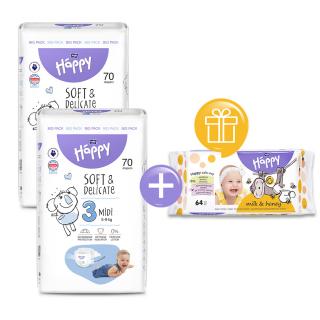 2x Bella Baby Happy Gyerek pelenka Midi Big Pack mér. 3 (70 db)