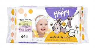 Bella Happy Baby Nedves törlőkendő Tej és méz (64 db)