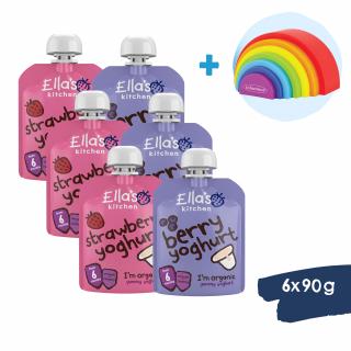 Ella’s Kitchen BIO Joghurt 6pack + Infantino Szivárványos kirakó (12 h+)