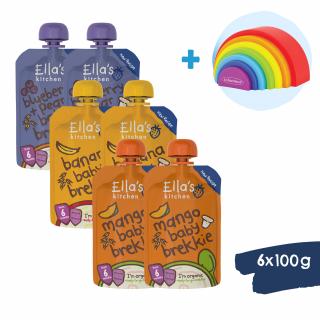 Ella’s Kitchen BIO Reggeli 6pack + Infantino Szivárványos kirakó (12 h+)