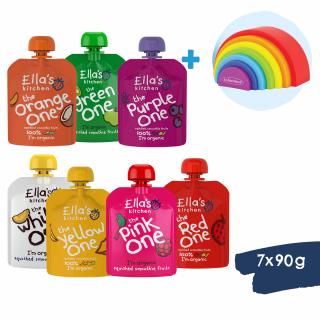 Ella’s Kitchen BIO Színes 6pack + Infantino Szivárványos kirakó (12 h+)