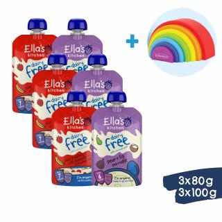 Ella’s Kitchen BIO Tejmentes 6pack + Infantino Szivárványos kirakó (12 h+)