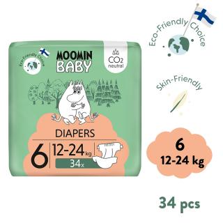 Moomin Baby 6 Maxi 12–24 kg (34 db), ökopelenka