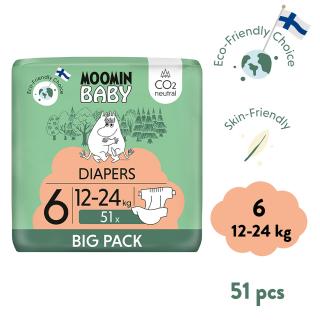 Moomin Baby 6 Maxi 12-24 kg (51 db), ökopelenka