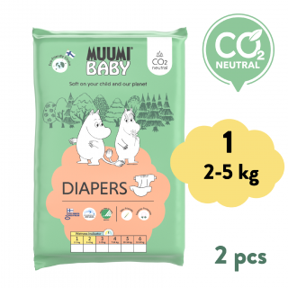 Muumi Baby 1 Newborn 2-5 kg (2 db), öko pelenka