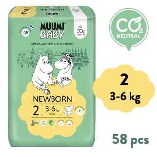 Muumi Baby 2 Newborn 3-6 kg (58 db), öko pelenka