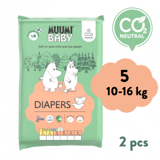 Muumi Baby 5 Maxi+ 10-16 kg (2 db), öko pelenka