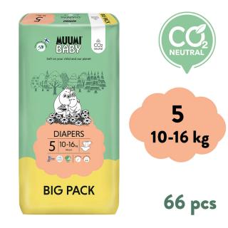 Muumi Baby 5 Maxi+ 10-16 kg (66 db), öko pelenka