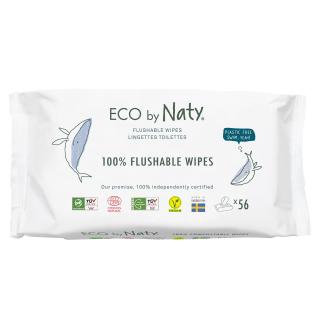 Naty ECO illatmentes nedves törlőkendő, öblíthető (56 db)