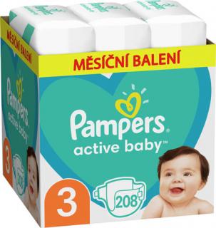 Pampers Active Baby Havi pelenkacsomag 3 mér. (208 db)