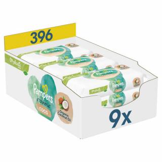 Pampers Pure Protection Baba nedves törlőkendő kókuszolajjal (9× 44 db)