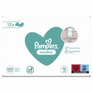 Pampers Sensitive BOX Baba nedves törlőkendő érzékeny bőrre (12× 52 db)