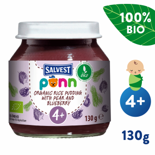 SALVEST Põnn BIO Körte-fekete áfonya püré kölessel (130 g)