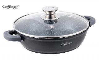 Cheffinger Alacsony lábas fedővel 32 cm-es (SC32)