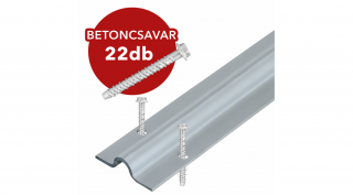 Tolókapu sín U" profil, csavarozható 3 m. R8 + 22 db betoncsavar
