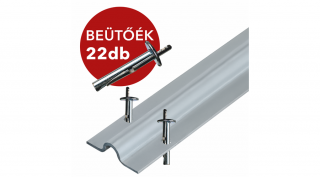 Tolókapu sín U" profil, csavarozható 3 m. R8 + 22 db beütőék