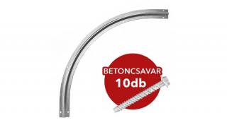 Tolókapu sín U" profil, csavarozható íves R8 + 22 db betoncsavar