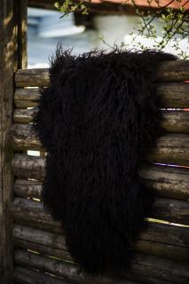 Báránybőr izlandi birka fekete