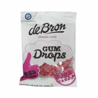 DeBron Cukormentes Cherry Gum Drops Málnás gumicukor 100g