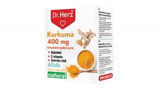 DR Herz Kurkuma+Gyömbér+C-vitamin+Szerves Cink+ 60 db kapszula doboz