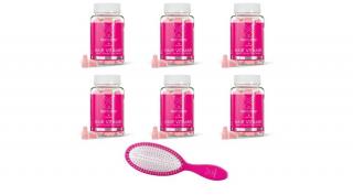 HairBunny rágható hajvitamin 360db (6 havi adag) AJÁNDÉK hajkefével