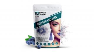 Natur Tanya® GOOD DAY! Kollagén por frissítő áfonya ízben - hal és marha kollagén peptidek, biotin, C-vitamin és cink-biszglicinát