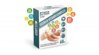Natur Tanya® VEGÁN B-VITAMIN KOMPLEX – 8 féle esszenciális B-vitaminnal a napi beviteli referencia érték 100%-os mennyiségével 60 db