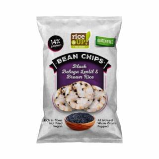 Rice Up PROTEIN barna rizs chips 60g fekete Beluga lencsével