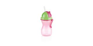 Tescoma 
 BAMBINI Gyermek szívószálas palack 300 ml, zöld, rózsaszín